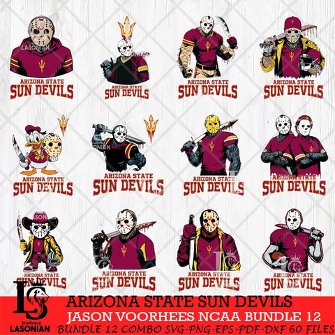 Arizona State Sun Devils Jason Voorhees NCAA Bundle 12 SVG Svg Eps Dxf Png File, Digital Download