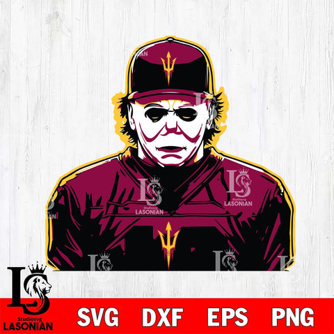Arizona State Sun Devils Michael Myers Horror Halloween Svg Eps Dxf Png File, NCAA svg, Digital Download, Instant Download