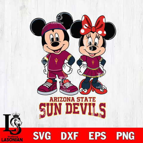 Arizona State Sun Devils Mickey And Minnie Rugby Svg Eps Dxf Png File, NCAA svg , Digital Download , Instant Download, Cricut File