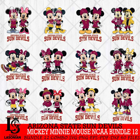 Arizona State Sun Devils Mickey Minnie Mouse NCAA Bundle 12 Svg Eps Dxf Png File, Bundle NCAA svg , File Cut , Digital Download , Instant Download, Cut Svg Files