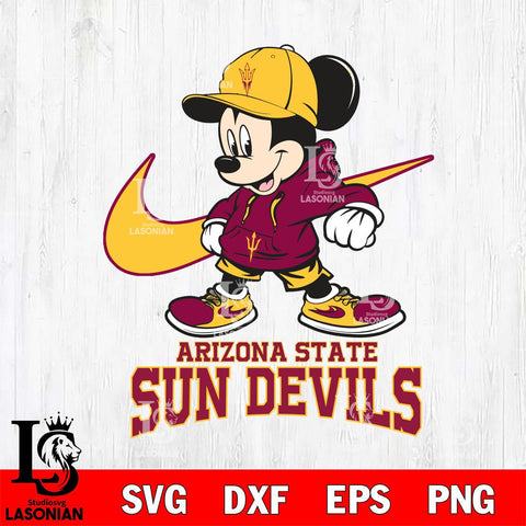 Arizona State Sun Devils Mickey Mouse NIKE, Svg Eps Dxf Png File, Digital Download
