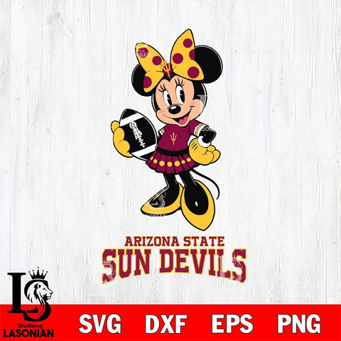 Arizona State Sun Devils Minnie Mouse, Svg Eps Dxf Png File, Digital Download