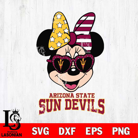 Arizona State Sun Devils Minnie Mouse Love 2, Svg Eps Dxf Png File, Digital Download