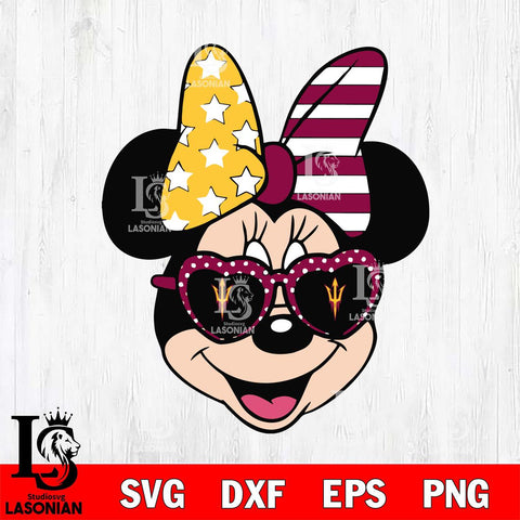 Arizona State Sun Devils Minnie Mouse Love Svg Eps Dxf Png File, NCAA svg, Digital Download, Instant Download