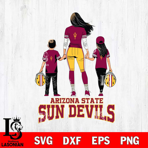 Arizona State Sun Devils Mother and son Rugby SVG DXF EPS PNG FILE,NCAA SVG, Father day Digital Download,Instant Download, Silhouette