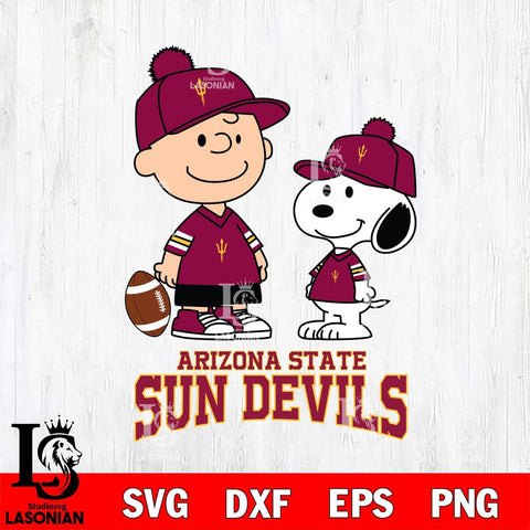 Arizona State Sun Devils Peanuts Snoopy Friends Football SVG DXF EPS PNG FILE,Snoopy File Cut, NCAA Digital Download,Instant Download,Christmas Silhouette