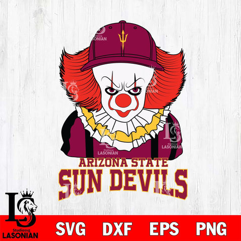 Arizona State Sun Devils Pennywise Horror Sport 10 Svg Eps Dxf Png File, Digital Download