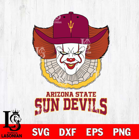 Arizona State Sun Devils Pennywise Horror Sport 12 Svg Eps Dxf Png File, Digital Download