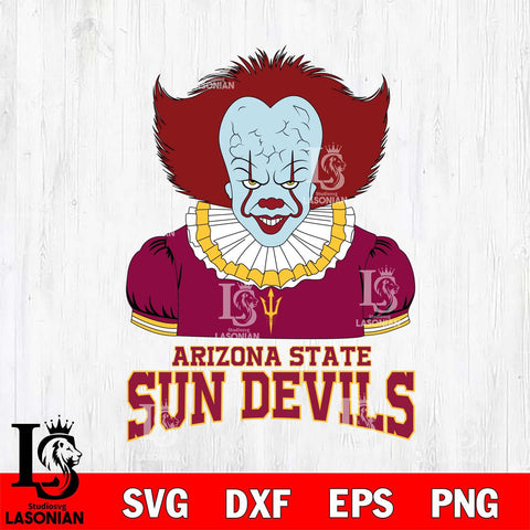 Arizona State Sun Devils Pennywise Horror Sport 5 Svg Eps Dxf Png File, Digital Download