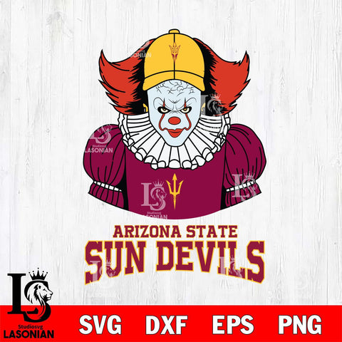 Arizona State Sun Devils Pennywise Horror Sport 7 Svg Eps Dxf Png File, Digital Download