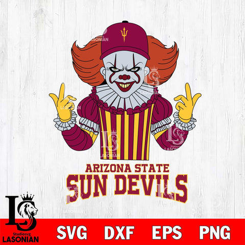 Arizona State Sun Devils Pennywise Horror Sport 8 Svg Eps Dxf Png File, Digital Download