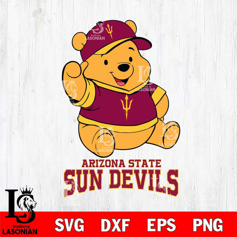 Arizona State Sun Devils Pooh Bear Disney, Svg Eps Dxf Png File, Digital Download