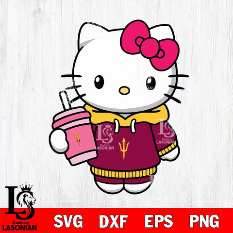 Arizona State Sun Devils Pretty Hello Kitty Svg Eps Dxf Png File, Digital Download, Instant Download