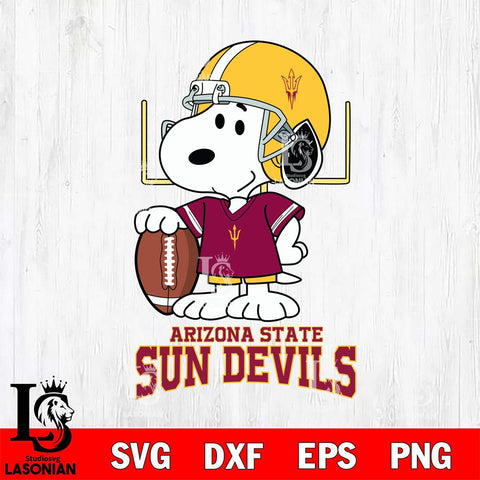Arizona State Sun Devils Snoopy Player Football SVG DXF EPS PNG FILE,Snoopy File Cut, NCAA Digital Download,Instant Download,Christmas Silhouette