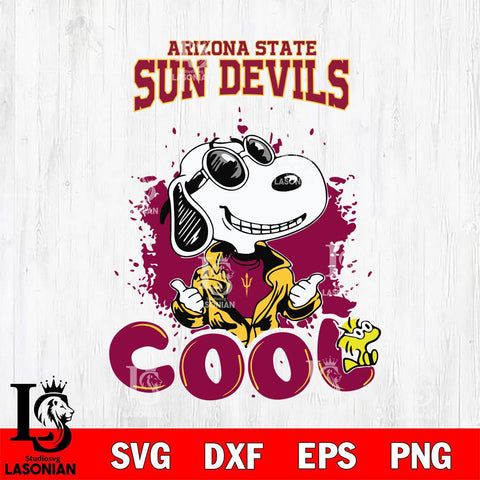 Arizona State Sun Devils Snoopy Sport 7 Svg Eps Dxf Png File, Digital Download