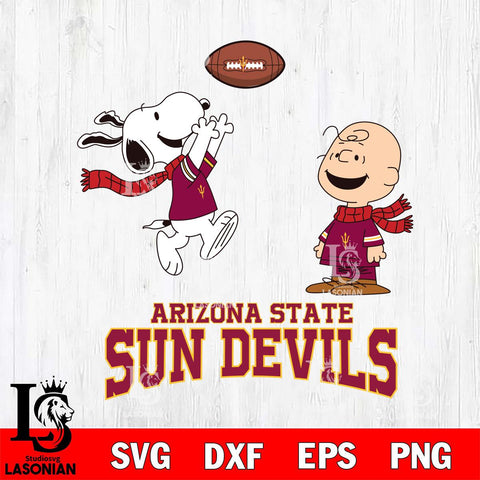 Arizona State Sun Devils Snoopy & Charlie Brown Football Cricut,Christmas SVG DXF EPS PNG FILE, NCAA Digital Download,Instant Download, Silhouette