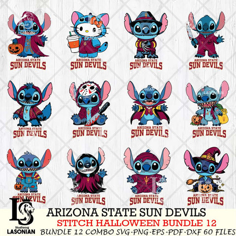 Arizona State Sun Devils Stitch Horror Bundle 12 SVG Svg Eps Dxf Png File, NCAA svg, Digital Download, Instant Download