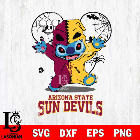 Arizona State Sun Devils Stitch Horror Halloween 2 Svg Eps Dxf Png File, Digital Download, Instant Download