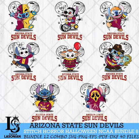Arizona State Sun Devils Stitch Horror Halloween Bundle NCAA Svg Eps Dxf Png File, Digital Download, Instant Download