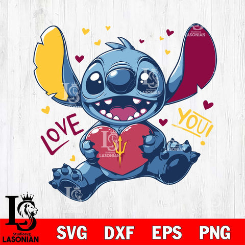 Arizona State Sun Devils Stitch Love Svg Eps Dxf Png File, NCAA svg, Digital Download, Instant Download