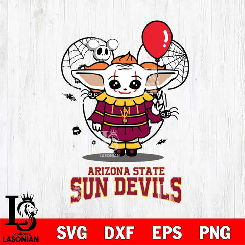Arizona State Sun Devils Stitch Pennywise Halloween Svg Eps Dxf Png File, Digital Download, Instant Download