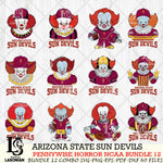Arizona State Sun Devils  Pennywise Horror NCAA Bundle 12 SVG Svg Eps Dxf Png File, Digital Download