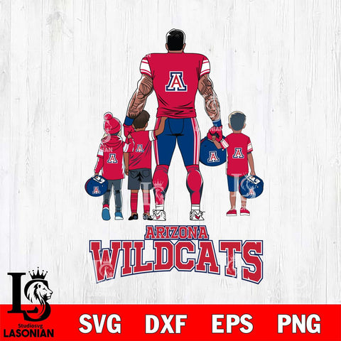 Arizona Wildcats 4 Father and son Rugby SVG DXF EPS PNG FILE,NCAA SVG, Father day Digital Download,Instant Download, Silhouette