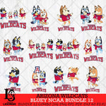 Arizona Wildcats Bluey Dace Mode NCAA Bundle 12 SVG Eps Dxf Png File, Digital Download, Instant Download