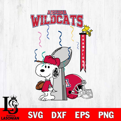 Arizona Wildcats Charlie Brown and Snoopy Super Bowl Svg Eps Dxf Png File, NCAA svg , Digital Download , Instant Download, Cricut File