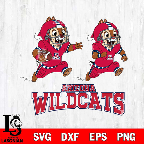 Arizona Wildcats Chip & Dale Football Cricut,Christmas SVG DXF EPS PNG FILE, NCAA Digital Download,Instant Download, Silhouette