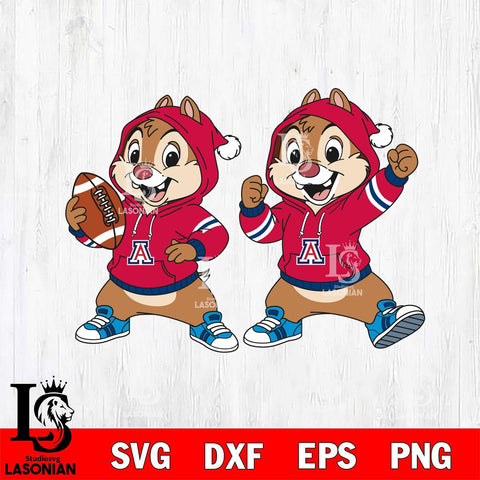 Arizona Wildcats Chip và Dale Football File Cut, NCAA SVG DXF EPS PNG FILE, Digital Download , Criucut , Silhouette