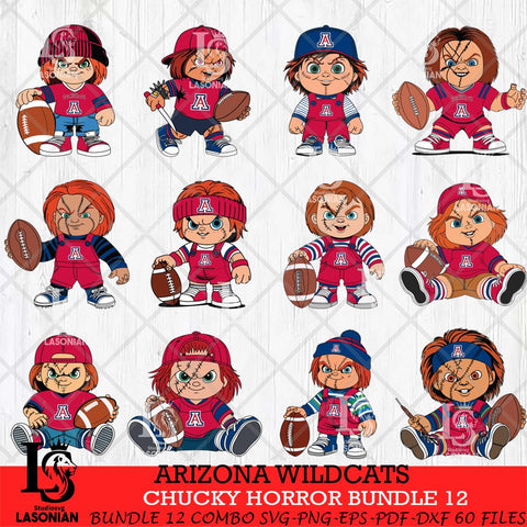 Arizona Wildcats Chucky Horror Bundle 12 SVG Eps Dxf Png File, Bundle NCAA svg, Digital Download, Instant Download