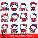 Arizona Wildcats Cute Hello Kitty Bundle 12 SVG Eps Dxf Png File, NCAA Bundle svg, Digital Download, Instant Download