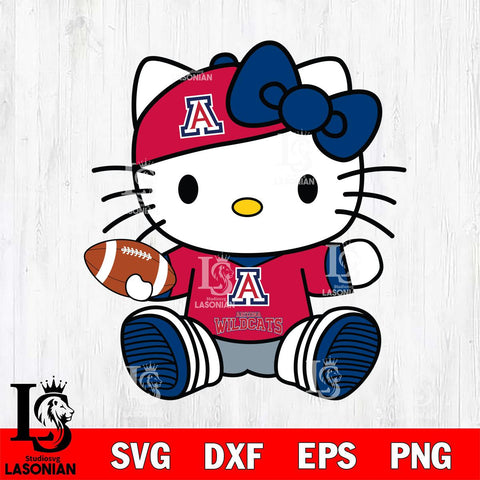 Arizona Wildcats Cute Hello Kitty Football 11 Svg Eps Dxf Png File, NCAA svg, Digital Download, Instant Download