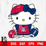 Arizona Wildcats Cute Hello Kitty Football 4 Svg Eps Dxf Png File, NCAA svg, Digital Download, Instant Download
