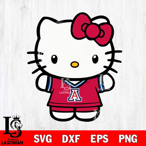 Arizona Wildcats Cute Hello Kitty Football 6 Svg Eps Dxf Png File, NCAA svg, Digital Download, Instant Download
