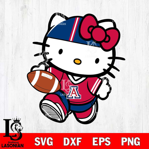 Arizona Wildcats Cute Hello Kitty Football 9 Svg Eps Dxf Png File, NCAA svg, Digital Download, Instant Download
