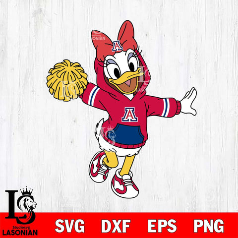 Arizona Wildcats Daisy Duck Cheerleader Christmas File Cut, NCAA SVG DXF EPS PNG FILE, Digital Download , Criucut , Silhouette