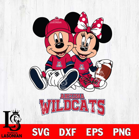 Arizona Wildcats Disney Mickey And Minnie Football Svg Eps Dxf Png File, NCAA svg , Digital Download , Instant Download, Cricut File