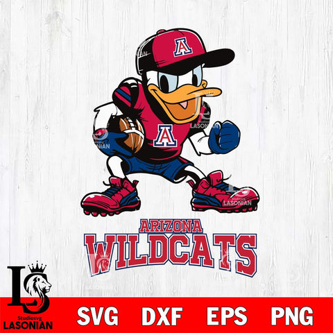 Arizona Wildcats Donal Duck Disney, Svg Eps Dxf Png File, Digital Download