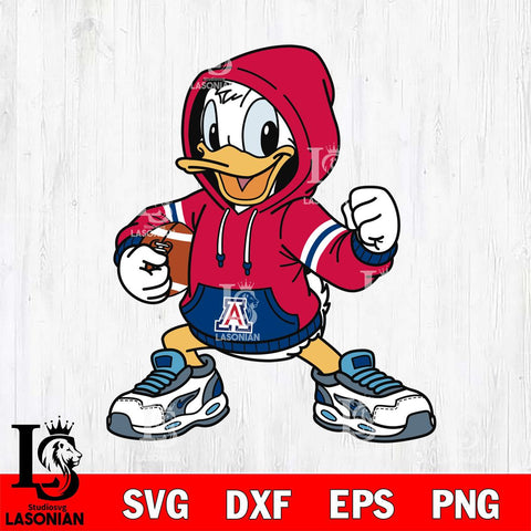 Arizona Wildcats Donald Duck Disney Christmas File Cut, NCAA SVG DXF EPS PNG FILE, Digital Download , Criucut , Silhouette