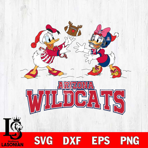 Arizona Wildcats Donald Duck & Daisy Duck Football Cricut,Christmas SVG DXF EPS PNG FILE, NCAA Digital Download,Instant Download, Silhouette