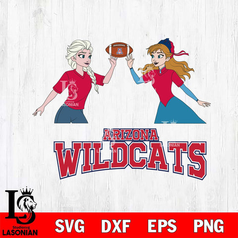 Arizona Wildcats Elsa & Anna Football Cricut,Christmas SVG DXF EPS PNG FILE, NCAA Digital Download,Instant Download, Silhouette