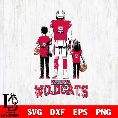 Arizona Wildcats Father And Child Football SVG DXF EPS PNG FILE,NCAA SVG, Father day Digital Download,Instant Download, Silhouette