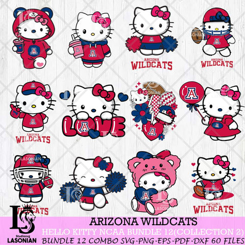 Arizona Wildcats Hello Kitty Bundle 12 SVG Svg Eps Dxf Png File, Digital Download, Instant Download