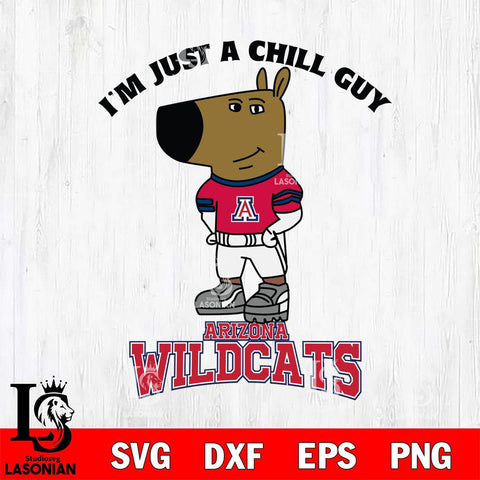 Arizona Wildcats I'm Just A Chill Guy Football Svg Eps Dxf Png File,NCAA Svg Files,Chill Guy svg ,Digital Download ,Instant Download, Cricut File