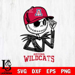 Arizona Wildcats Jack Skellington 3 Halloween Svg Eps Dxf Png File, NCAA svg, Digital Download, Instant Download