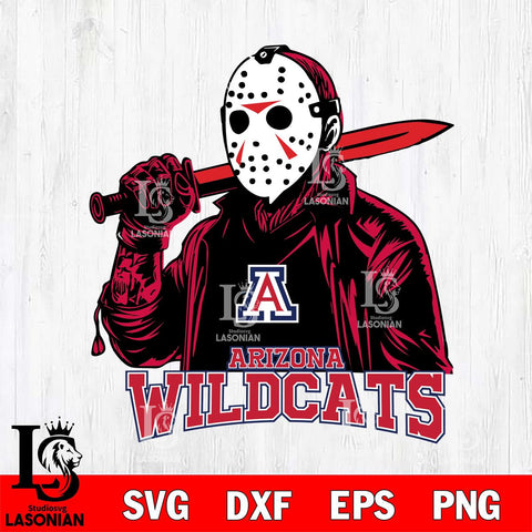 Arizona Wildcats Jason Voorhees Horror 12 Svg Eps Dxf Png File, NCAA svg, Digital Download, Instant Download