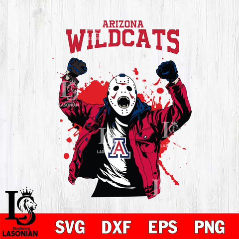 Arizona Wildcats Jason Voorhees Horror Halloween 3 Svg Eps Dxf Png File, NCAA svg, Digital Download, Instant Download