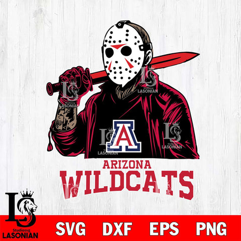Arizona Wildcats Jason Voorhees Horror Halloween Svg Eps Dxf Png File, NCAA svg, Digital Download, Instant Download